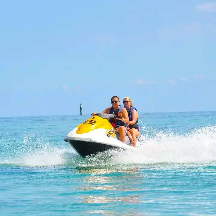 Jet Skiing Along the Coastline